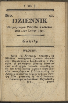 Dziennik Patryotycznych Politykow we Lwowie. 1797, nr 42