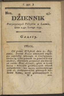 Dziennik Patryotycznych Politykow we Lwowie. 1797, nr 45