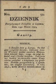 Dziennik Patryotycznych Politykow we Lwowie. 1797, nr 59