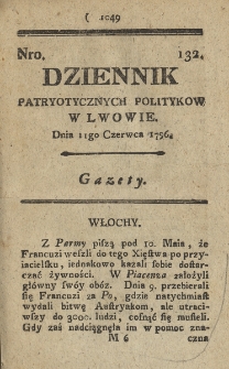 Dziennik Patryotycznych Politykow we Lwowie. 1796, nr 132