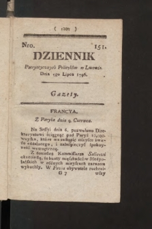 Dziennik Patryotycznych Politykow we Lwowie. 1796, nr 151