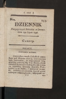 Dziennik Patryotycznych Politykow we Lwowie. 1796, nr 153