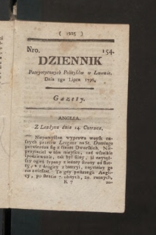 Dziennik Patryotycznych Politykow we Lwowie. 1796, nr 154