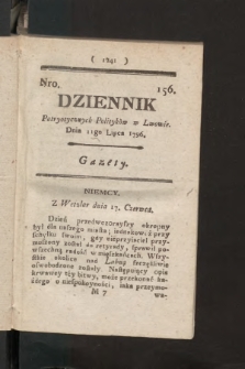 Dziennik Patryotycznych Politykow we Lwowie. 1796, nr 156