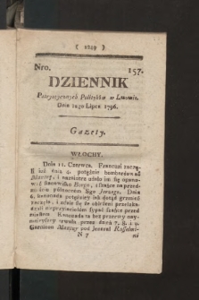 Dziennik Patryotycznych Politykow we Lwowie. 1796, nr 157