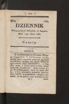 Dziennik Patryotycznych Politykow we Lwowie. 1796, nr 160