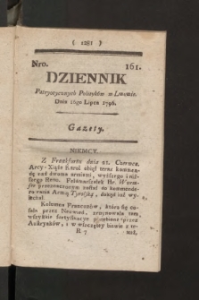 Dziennik Patryotycznych Politykow we Lwowie. 1796, nr 161