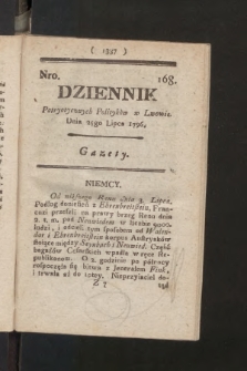 Dziennik Patryotycznych Politykow we Lwowie. 1796, nr 168