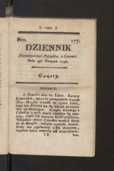 Dziennik Patryotycznych Politykow we Lwowie. 1796, nr 177