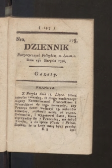 Dziennik Patryotycznych Politykow we Lwowie. 1796, nr 178
