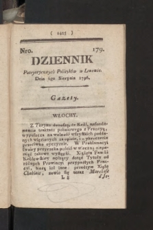 Dziennik Patryotycznych Politykow we Lwowie. 1796, nr 179