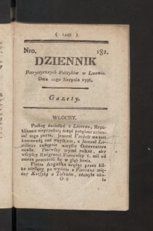 Dziennik Patryotycznych Politykow we Lwowie. 1796, nr 182