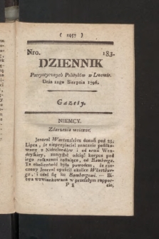 Dziennik Patryotycznych Politykow we Lwowie. 1796, nr 183