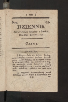 Dziennik Patryotycznych Politykow we Lwowie. 1796, nr 185