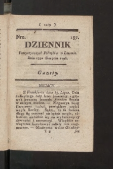 Dziennik Patryotycznych Politykow we Lwowie. 1796, nr 187