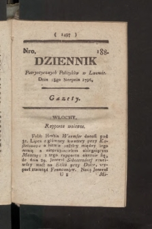 Dziennik Patryotycznych Politykow we Lwowie. 1796, nr 188