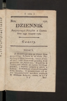 Dziennik Patryotycznych Politykow we Lwowie. 1796, nr 192