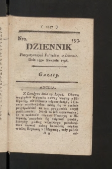 Dziennik Patryotycznych Politykow we Lwowie. 1796, nr 193