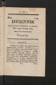 Dziennik Patryotycznych Politykow we Lwowie. 1796, nr 194