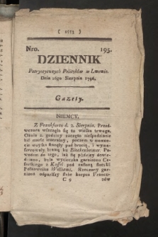 Dziennik Patryotycznych Politykow we Lwowie. 1796, nr 195