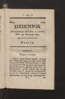 Dziennik Patryotycznych Politykow we Lwowie. 1796, nr 200