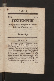 Dziennik Patryotycznych Politykow we Lwowie. 1796, nr 201