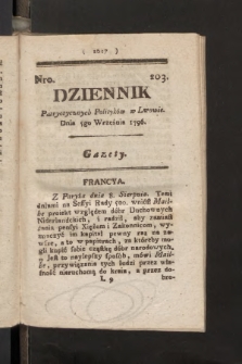 Dziennik Patryotycznych Politykow we Lwowie. 1796, nr 203