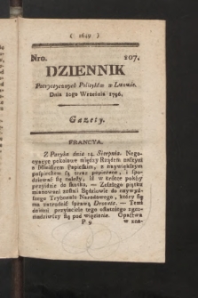 Dziennik Patryotycznych Politykow we Lwowie. 1796, nr 207