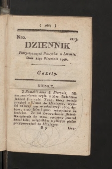 Dziennik Patryotycznych Politykow we Lwowie. 1796, nr 209