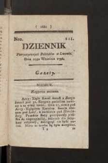 Dziennik Patryotycznych Politykow we Lwowie. 1796, nr 211