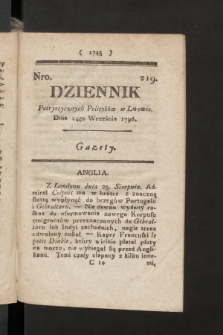 Dziennik Patryotycznych Politykow we Lwowie. 1796, nr 219