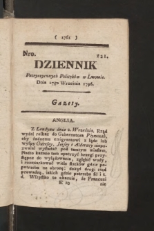 Dziennik Patryotycznych Politykow we Lwowie. 1796, nr 221