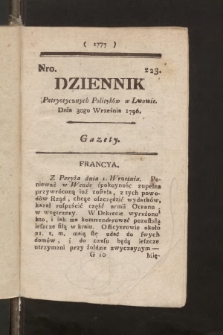 Dziennik Patryotycznych Politykow we Lwowie. 1796, nr 223