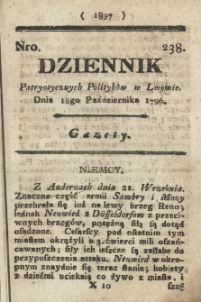 Dziennik Patryotycznych Politykow we Lwowie. 1796, nr 238