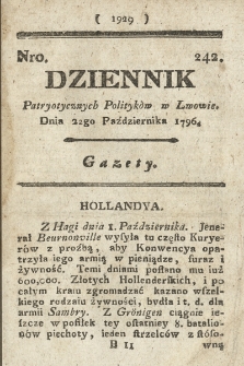 Dziennik Patryotycznych Politykow we Lwowie. 1796, nr 242