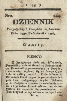 Dziennik Patryotycznych Politykow we Lwowie. 1796, nr 244