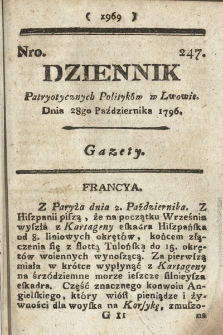 Dziennik Patryotycznych Politykow we Lwowie. 1796, nr 247