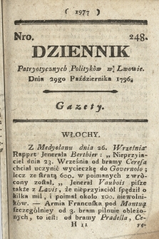 Dziennik Patryotycznych Politykow we Lwowie. 1796, nr 248
