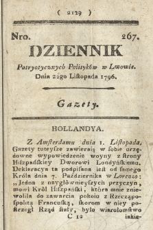 Dziennik Patryotycznych Politykow we Lwowie. 1796, nr 267