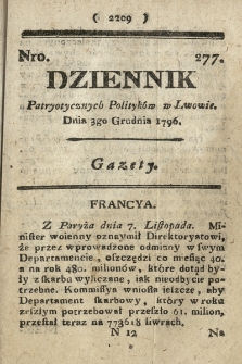 Dziennik Patryotycznych Politykow we Lwowie. 1796, nr 277