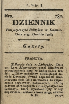 Dziennik Patryotycznych Politykow we Lwowie. 1796, nr 282