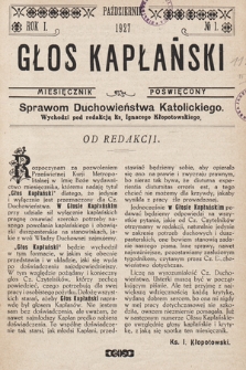 Głos Kapłański : miesięcznik poświęcony sprawom duchowieństwa katolickiego. 1927, nr 1