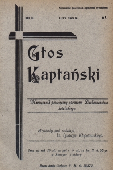 Głos Kapłański : miesięcznik poświęcony sprawom duchowieństwa katolickiego. 1929, nr 2