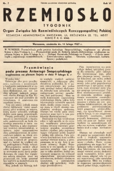 Rzemiosło : organ Związku Izb Rzemieślniczych Rzeczypospolitej Polskiej. 1937, nr 7