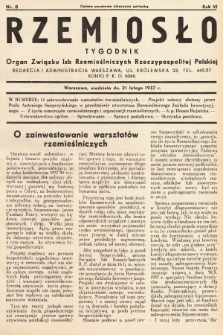 Rzemiosło : organ Związku Izb Rzemieślniczych Rzeczypospolitej Polskiej. 1937, nr 8