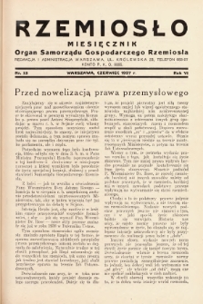 Rzemiosło : organ Samorządu Gospodarczego Rzemiosła. 1937, nr 13