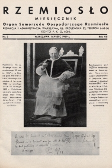 Rzemiosło : organ Samorządu Gospodarczego Rzemiosła. 1939, nr 3