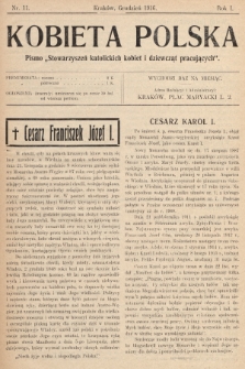 Kobieta Polska : pismo „Stowarzyszeń Katolickich Kobiet i Dziewcząt Pracujących". 1916, nr 11