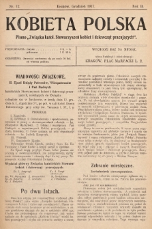 Kobieta Polska : pismo „Związku katolickich Stowarzyszeń kobiet i dziewcząt pracujących". 1917, nr 12