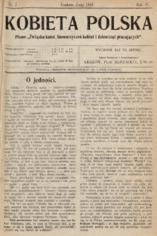 Kobieta Polska : pismo „Związku katolickich Stowarzyszeń kobiet i dziewcząt pracujących". 1919, nr  2